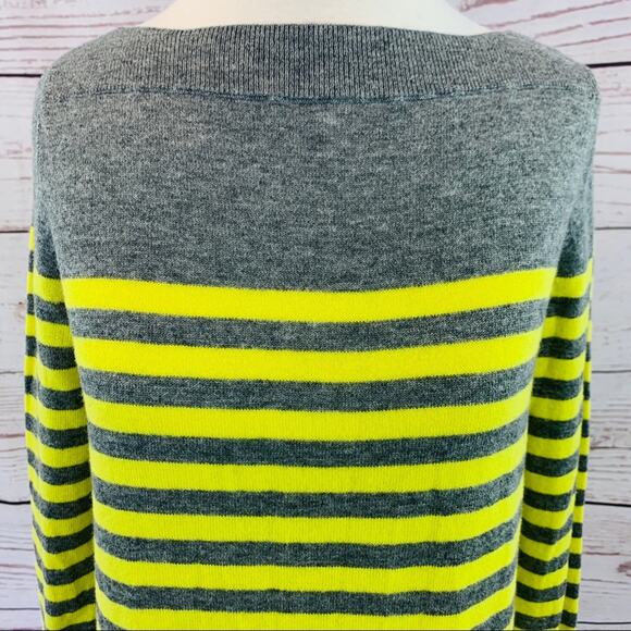 GAP yellow grey stripe long sleeve sweater - Picture 2 of 9